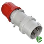 ENCHUFE TRIFASICO MACHO 16A VOLANTE IP44 380V SCAME, seguro y resistente para uso intensivo en entornos húmedos y polvorientos.